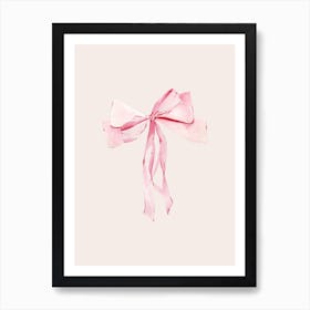 Coquette Pink Bow - 1 - Neutral Art Print