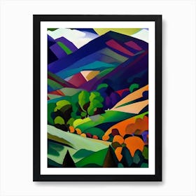 Lake District National Park United Kingdom Cubo Futuristic Art Print