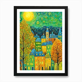 Starry Night In The City Art Print