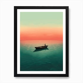 Sunset In A Boat Art Print
