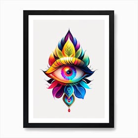 Chakra, Symbol, Third Eye Tattoo 1 Art Print