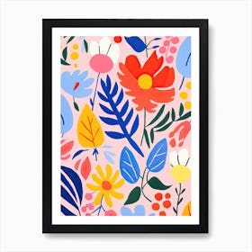 Blooms Of Harmony; Henri Matisse'S Inspired Colorful Flower Market Art Print