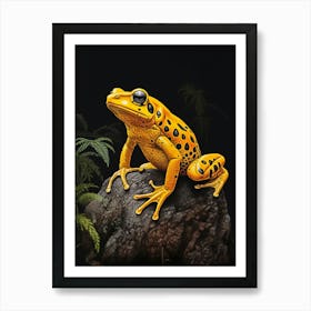 Golden Poison Frog Realistic Portrait 2 Art Print