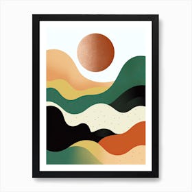 Abstract Odyssey; Vintage Risograph Journey Art Print