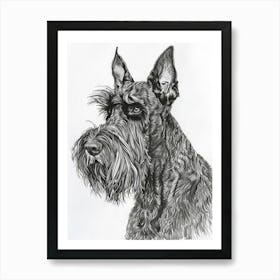 Giant Schnauzer Line Sketch 1 Art Print