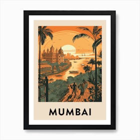 Mumbai 3 Vintage Travel Poster Art Print