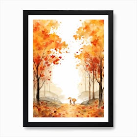 Cute Autumn Fall Scene 56 Art Print