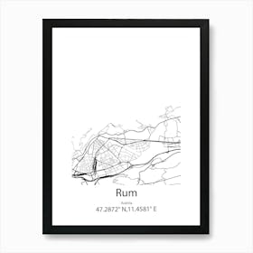 Rum,Austria Minimalist Map Art Print