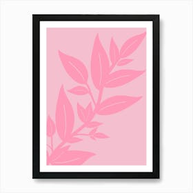 Leaves Pink Botanical Art Print