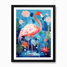 Exotic Flamingo, Matisse Inspired Art Print