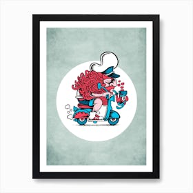 Sailor Scooter Love 1 Art Print