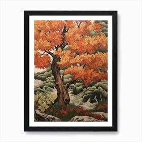 Butternut 2 Vintage Autumn Tree Print  Art Print