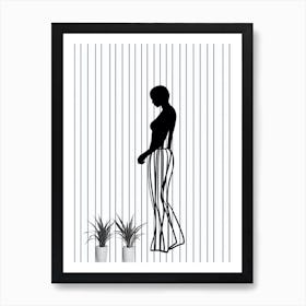 Body Positivity Lines Black And White 2 Art Print