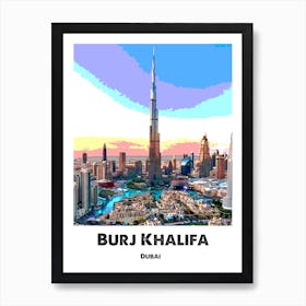 Burj Khalifa, Dubai, Landmark, Art, Wall Print Art Print