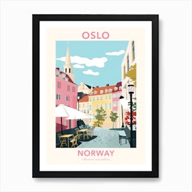 Oslo, Norway, Flat Pastels Tones Illustration 3 Poster Art Print