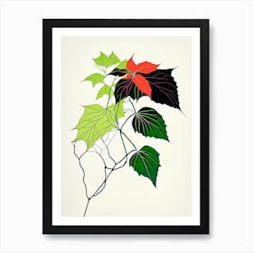 Pacific Poison Ivy Minimal Line Drawing 2 Art Print