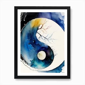 Close Up 1 Ying And Yang Watercolour Art Print