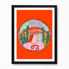 Cancer Cowgirl Art Print