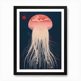 Comb Jellyfish Traditional Japanese Illustration 3 Art Print