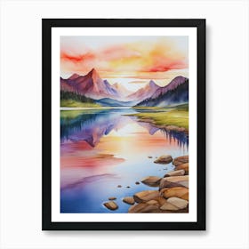 Sunset By The Lake 8 Art Print