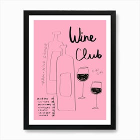 Pink Wine Club Art Print Art Print
