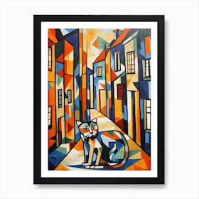Painting Of Vienna With A Cat In The Style Of Cubism, Picasso Style 2 Art Print