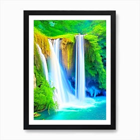 Plitvice Waterfalls, Croatia Nat Viga Style (2) Art Print