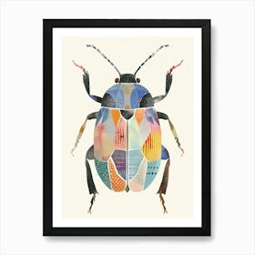 Colourful Insect Illustration June Bug 16 Art Print