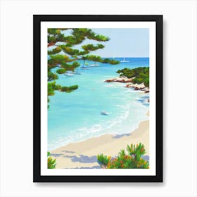 Voutoumi Beach, Antipaxos, Greece Contemporary Illustration 2  Art Print