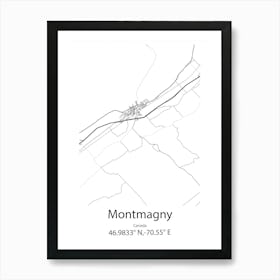 Montmagny,Canada Minimalist Map Art Print