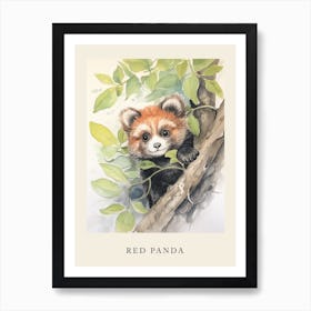 Beatrix Potter Inspired  Animal Watercolour Red Panda 5 Art Print