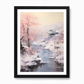 Dreamy Winter Painting Nagano Japan Art Print