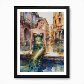 Mermaid In Venice 1 Art Print