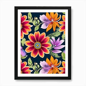 Floral Seamless Pattern Art Print