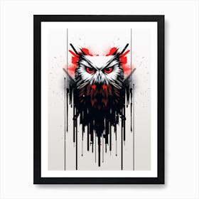 Owl Minimalist Abstract 4 Art Print