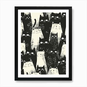 Perfectly Repeatable Artwork With Cute Cat Faces 69 Art Print