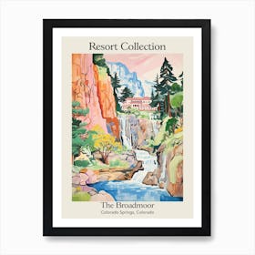 Poster Of The Broadmoor   Colorado Springs, Colorado   Resort Collection Storybook Illustration 3 Art Print