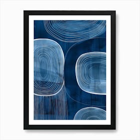 Blue Circles 10 Art Print