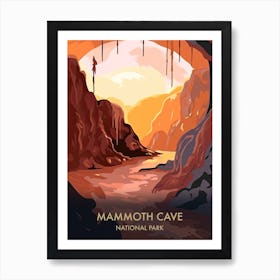 Mammoth Cave National Park Travel Poster Illustration Style 3 Art Print