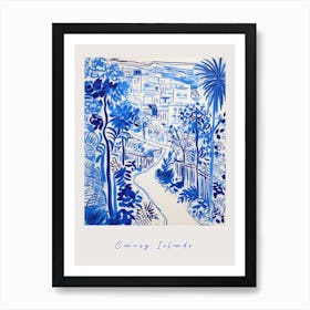 Canary Islands Spain Mediterranean Blue Drawing Poster Art Print