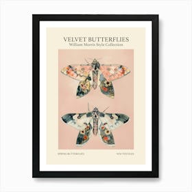 Velvet Butterflies Collection Spring Butterflies William Morris Style 10 Art Print