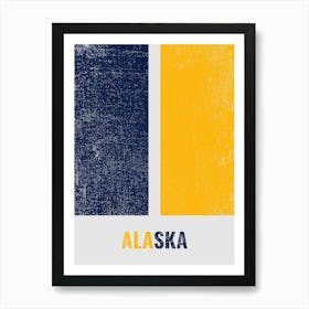 Vintage Minimalist Alaska State Flag Colors Art Print