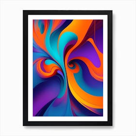 Abstract Colorful Waves Vertical Composition 81 Art Print
