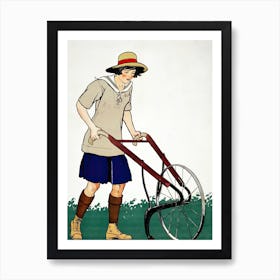 Army Student Plowing Illustration, Edward Penfield Art Print