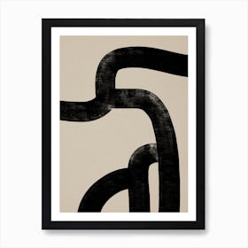 Abstract Black Lines 04 Art Print