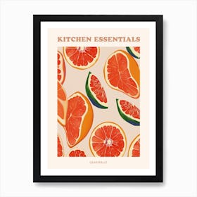 Grapefruit Abstract Pattern Illustration Poster 2 Art Print