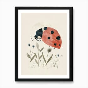 Charming Nursery Kids Animals Ladybug 4 Art Print
