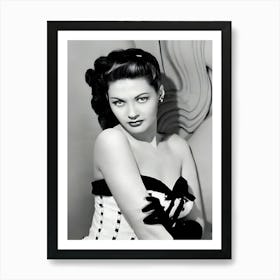 American Actress Yvonne De Carlo Portrait Art Print