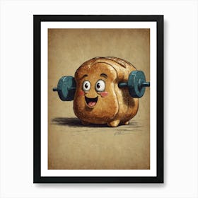 Cartoon Bread Art Print