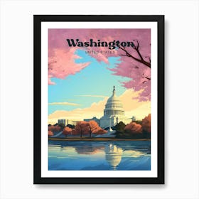 Washington United States Democrat Modern Travel Art Art Print